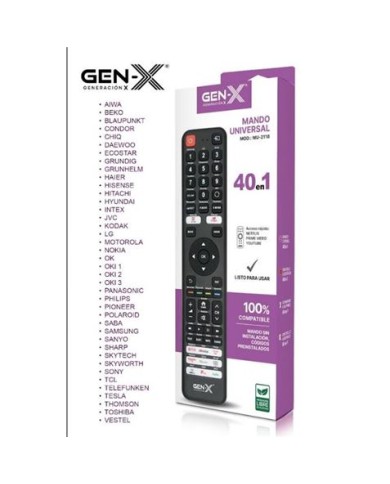 MANDO UNIVERSAL 40 EN 1 SIN CODIGOS MU-2118 GEN-X