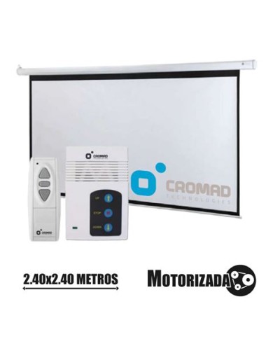 PANTALLA PROYECCION MOTORIZADA 2.40 X 2.40MTR CROMAD