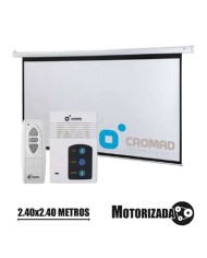 PANTALLA PROYECCION MOTORIZADA 2.40 X 2.40MTR CROMAD