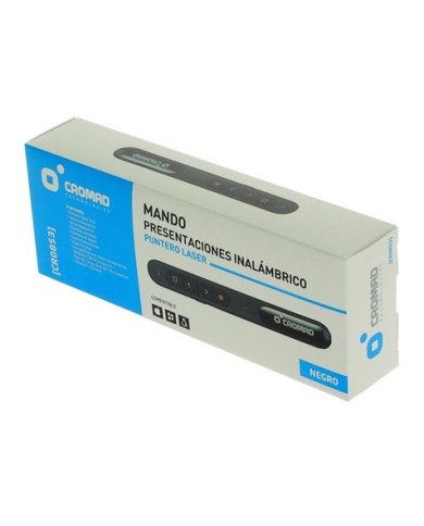 MANDO PRESENTACIONES INALAMBRICO PUNTERO LASER NEGRO CROMAD