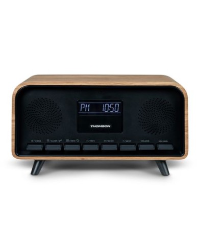ALTAVOZ RETRO CON DESPERTADOR 30W MADERA NEGRO RT850BT THOMSON