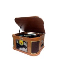 TOCADISCOS DE MADERA RETRO | CD | FM | BT | CASSETTE | PXRC52CDWD SUNSTECH