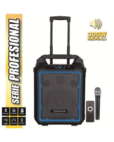 ALTAVOZ AUTOAMPLIFICADO PRO300 10 300W CON BATERIA + MICRO SERIE PRO COOLS