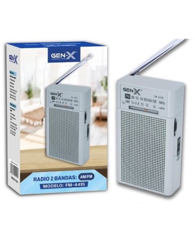 RADIO PORTATIL AM/FM ANALOGICA ALTA SENSIBILIDAD PLATA FM-4415 GEN-X