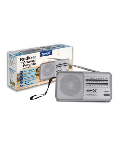 RADIO PORTATIL CLASICA SW/AM/FM ANALOGICA PLATA FM-4413 GEN-X