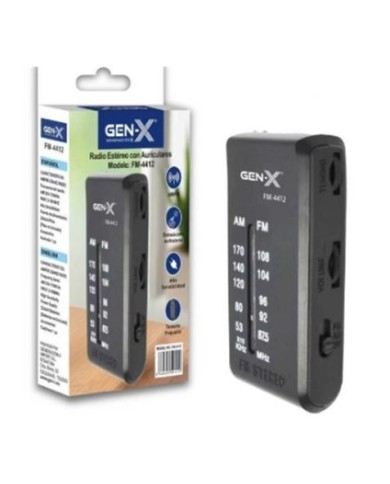TRANSITOR PORTATIL AM/FM ANALOGICA NEGRO FM-4412 GEN-X