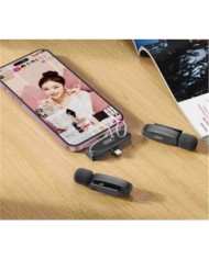 MICROFONO INALAMBRICO DE SOLAPA CON TIPO C Y LIGHTNING XO