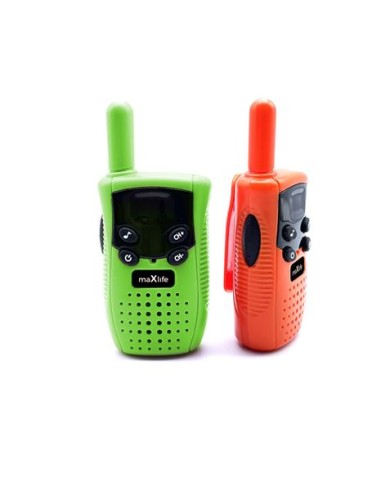 PACK 2 WALKIE TALKIE MXWT-100 VERDE NARANJA MAXLIFE