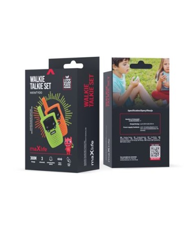 PACK 2 WALKIE TALKIE MXWT-100 VERDE NARANJA MAXLIFE