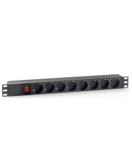 REGLETA PDU RACK 19 8 TOMAS + INTERRUPTOR PLASTICO CROMAD
