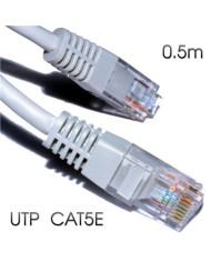 CABLE DE RED UTP CAT 5E 0.5M GRIS CLARO CROMAD