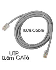 CABLE DE RED UTP CAT 6 0.5M GRIS CLARO 100% COBRE CROMAD