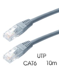 CABLE DE RED UTP CAT 6 10M GRIS CLARO CROMAD