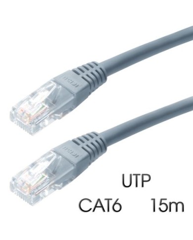 CABLE DE RED UTP CAT 6 15M GRIS CLARO CROMAD