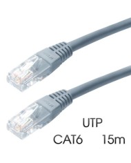 CABLE DE RED UTP CAT 6 15M GRIS CLARO CROMAD
