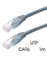 CABLE DE RED UTP CAT 6 1M GRIS CLARO CROMAD