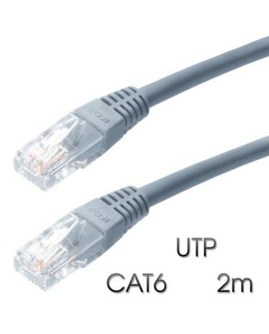 CABLE DE RED UTP CAT 6 2M GRIS CLARO CROMAD