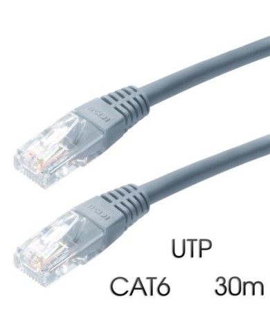 CABLE DE RED UTP CAT 6 30M GRIS CLARO CROMAD