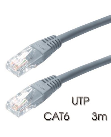 CABLE DE RED UTP CAT 6 3M GRIS CLARO CROMAD