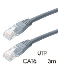 CABLE DE RED UTP CAT 6 3M GRIS CLARO CROMAD