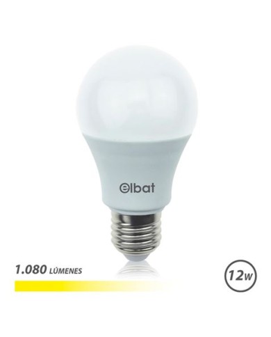 BOMBILLA LED A60 | 12W | 1080LM | E27 | LUZ CALIDA | ELBAT