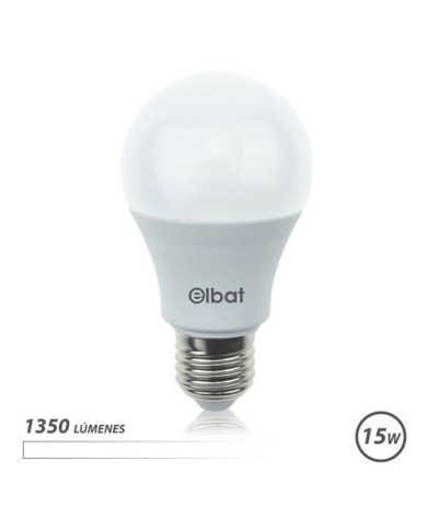 BOMBILLA LED A60 | 15W | 1350LM | E27 | LUZ BLANCA | ELBAT