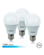 PACK 3 BOMBILLAS LED A60 | 12W | 1080LM | E27 | LUZ FRIA | ELBAT