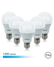 PACK 5 BOMBILLAS LED A60 | 15W | 1350LM | E27 | LUZ FRIA | ELBAT
