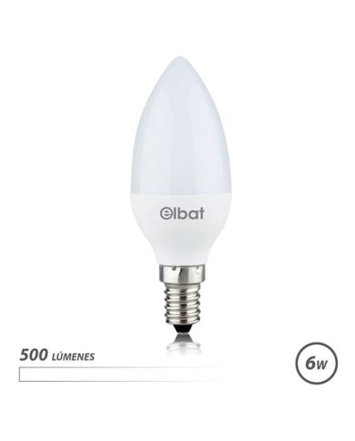 BOMBILLA LED C37 | 6W | 500LM | E14 | LUZ BLANCA | ELBAT