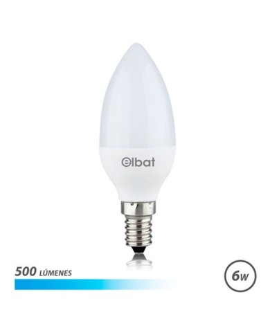 BOMBILLA LED C37 | 6W | 500LM | E14 | LUZ FRIA | ELBAT