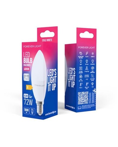 BOMBILLA LED C37 | 8.5W | 1000LM | E14 | LUZ FRIA FOREVER