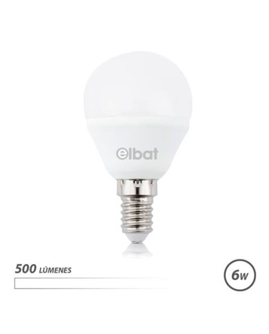 BOMBILLA LED G45 | 6W | 500LM | E14 | LUZ BLANCA | ELBAT