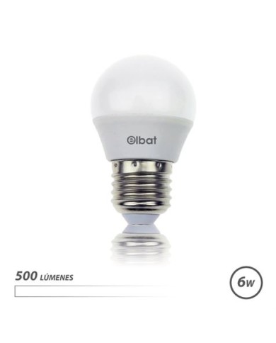 BOMBILLA LED G45 | 6W | 500LM | E27 | LUZ BLANCA | ELBAT