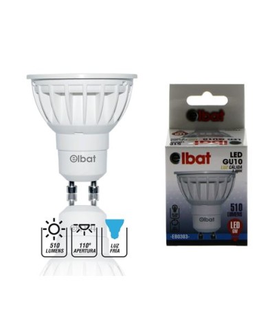 PACK 3 BOMBILLAS LED GU10 | 6W | 510LM | LUZ FRIA | ELBAT