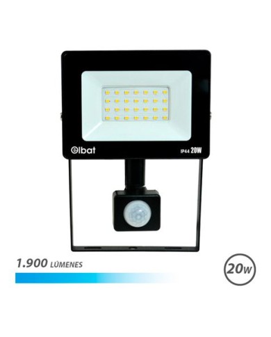 FOCO LED SERIE SLIM 20W CON SENSOR | 1900LM | 6500K ELBAT