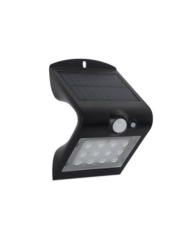 APLIQUE LED SOLAR 1.5W 220LM DOBLE ILUMINACIÓN NEGRO ELBAT