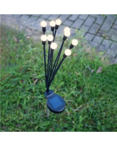 ESTACA SOLAR CON 10 LEDS LUZ CALIDA FOREVER