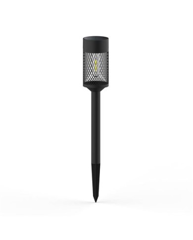 ESTACA SOLAR CON MALLA DE ACERO LUZ CALIDA 72X72MM