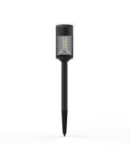 ESTACA SOLAR CON MALLA DE ACERO LUZ CALIDA 72X72MM
