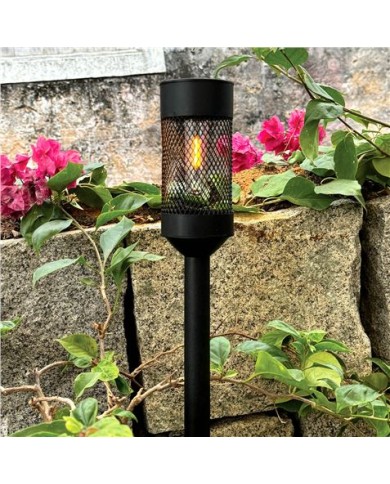 ESTACA SOLAR CON MALLA DE ACERO LUZ CALIDA 72X72MM