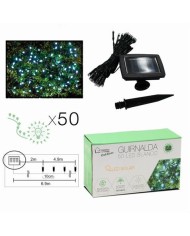 GUIRNALDA DE 50 LED BLANCA 6.9 METROS BATERÍA SOLAR