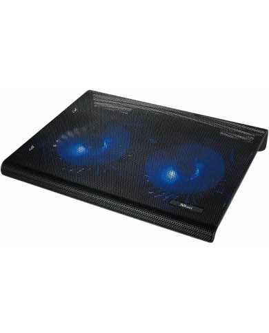 SOPORTE + VENTILADOR NOTEBOOK TRUST HASTA 17.4 BLACK