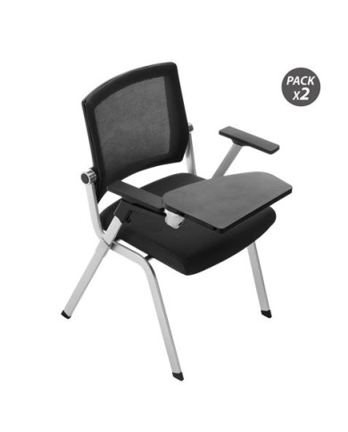 LOTE 2 SILLAS CONFIDENTE CON PALA ABATIBLE PARA ESCRITURA Y POSAVASO CROMAD