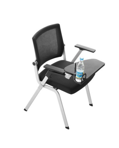 LOTE 2 SILLAS CONFIDENTE CON PALA ABATIBLE PARA ESCRITURA Y POSAVASO CROMAD