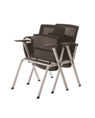 LOTE 2 SILLAS CONFIDENTE CON PALA ABATIBLE PARA ESCRITURA Y POSAVASO CROMAD