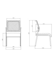 LOTE 4 SILLAS CONFIDENTE DESIGN APILABLES ESTRUCTURA METÁLICA CROMAD
