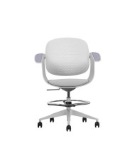 SILLA / TABURETE DE OFICINA TOP WORK GRIS CLARO CROMAD