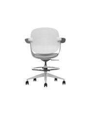 SILLA / TABURETE DE OFICINA TOP WORK GRIS CLARO CROMAD