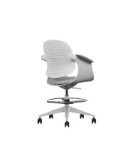 SILLA / TABURETE DE OFICINA TOP WORK GRIS CLARO CROMAD