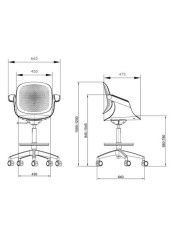 SILLA / TABURETE DE OFICINA TOP WORK GRIS CLARO CROMAD